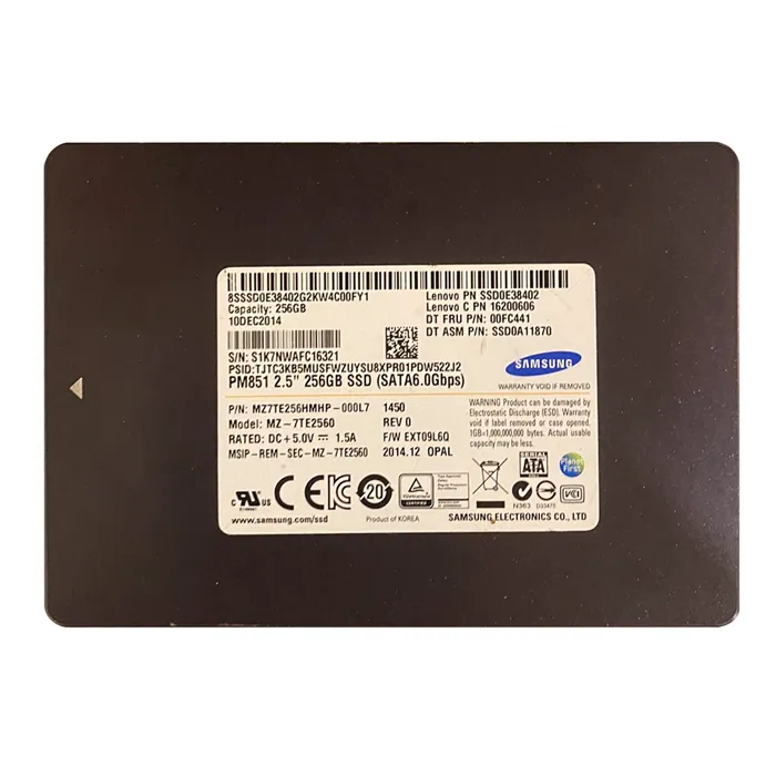 Lenovo SSD0E38402 | 256GB TLC SATA 6GB/s Opal 2.0 2.5-Inch Internal Solid State Drive Refurbished - Lenovo refurbished available on Gotodirect