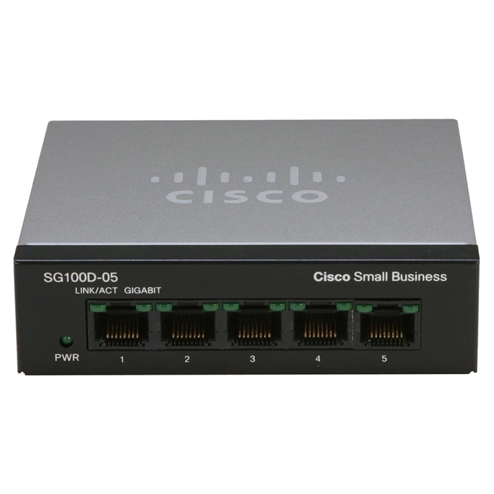 Cisco SG100D-05-NA-RF | Small Business 100 Series SG100D-05 5 x 10/100/1000Base-T RJ-45 Ports Layer 2 Unmanaged Gigabit Ethernet Network Desktop Switch Refurbished - Cisco Systems Inc. refurbished available on Gotodirect