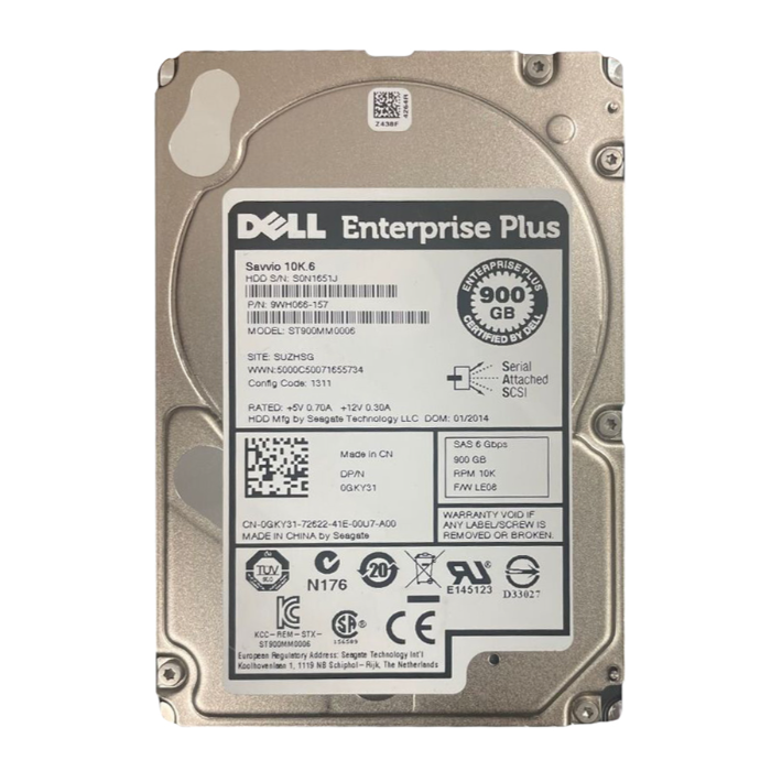 Dell 0GKY31-PS6500 | EqualLogic 900GB 10000RPM SAS 6Gb/s 2.5-Inch Hard Drive Refurbished - Dell refurbished available on Gotodirect