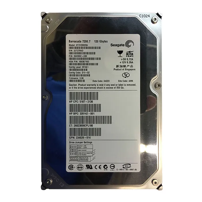 HP 320142-001 | 120GB 7200RPM IDE Ultra ATA/100 (ATA-6) 2MB Cache 3.5-inch Hard Drive Refurbished - Hewlett-Packard (ou HP en abrégé) refurbished available on Gotodirect