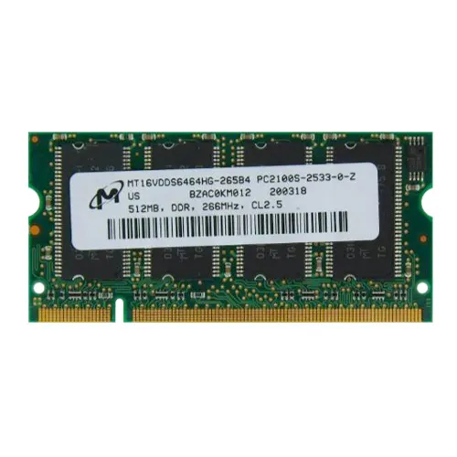 Micron MT16VDDS6464HG-265B4 | 512MB DDR-266MHz PC-2100 Non-ECC Unbuffered SODIMM CL2.5 2Rx8 2.5V 200-Pin Memory Module Refurbished -  refurbished available on Gotodirect