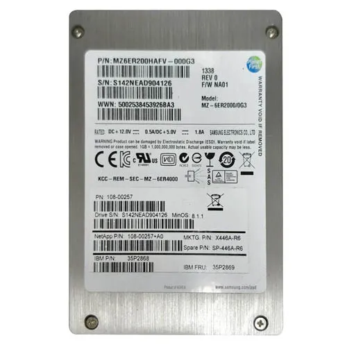 NetApp SP-446A-R6 | 200GB Enterprise Multi-Level Cell SAS 6Gb/s 2.5-Inch Solid State Drive Refurbished -  refurbished available on Gotodirect