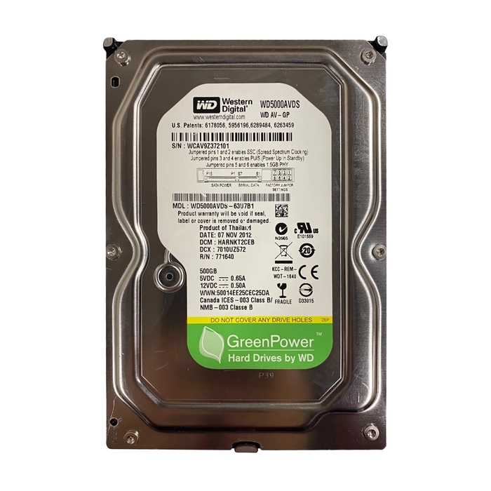 Western Digital WD5000AVDS-63U7B1 | AV-GP 500GB 5400RPM SATA 3Gb/s 32MB Cache (RoHS) 3.5-Inch Hard Drive Refurbished - Western Digital refurbished available on Gotodirect