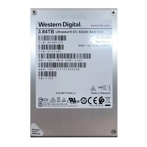 HGST SDLL1MLR-038T-CCA1 | Ultrastar DC SS200 Series 3.84TB Multi-Level-Cell SAS 12Gb/s Read Intensive (ISE) 2.5-Inch Solid State Drive Refurbished - HGST (a subsidiary of Western Digital) refurbished available on Gotodirect
