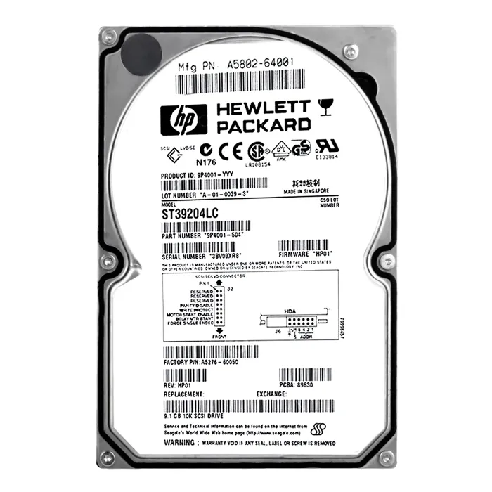 HP A5276-60050 | 9.1GB 10000RPM Ultra2 SCSI Hot Swappable (LVD) 80-Pin 3.5-Inch Hard Drive Refurbished - Hewlett-Packard (ou HP en abrégé) refurbished available on Gotodirect