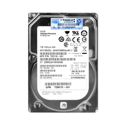 Buy HP 725118-001 | 1TB 7200RPM SAS 6Gb/s SFF 2.5-inch Nearline Hard Drive for 3Par StoreServ M6710 Refurbished - $168.53 HP 725118-001 | 1TB 7200RPM SAS 6Gb/s SFF 2.5-inch Nearline Hard Drive for 3Par StoreServ M6710 Refurbished - Hewlett-Packard (ou HP en abrégé) refurbished available on Gotodirect
