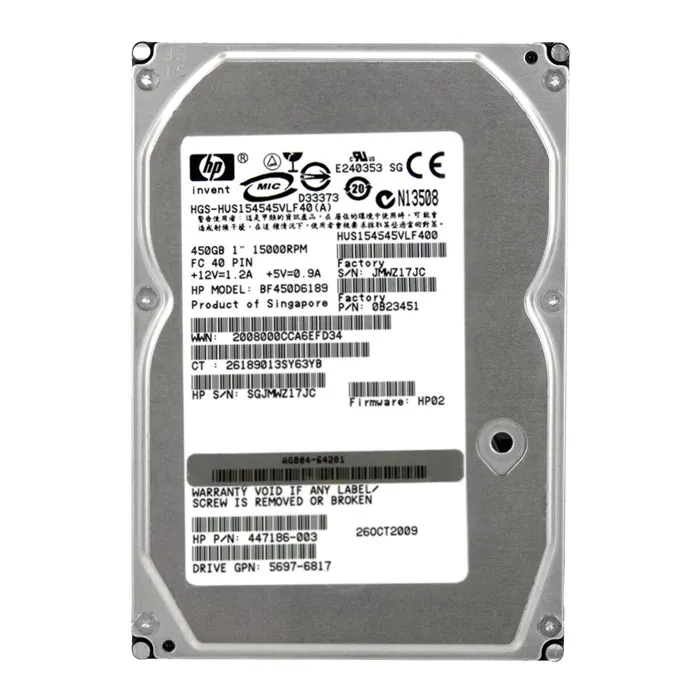 HP BF450D6189 | 450GB 15000RPM Fibre Channel 4Gb/s Hot-Pluggable Dual Port 3.5-inch Hard Drive for EVA StorageWorks/Blade System Refurbished - Hewlett-Packard (ou HP en abrégé) refurbished available on Gotodirect