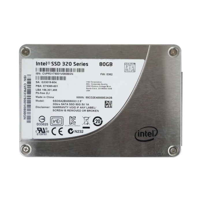 Intel SSDSA2BW080G301 | 320 80GB Multi-Level Cell SATA 3Gb/s 2.5-Inch Solid State Drive Refurbished - Intel refurbished available on Gotodirect