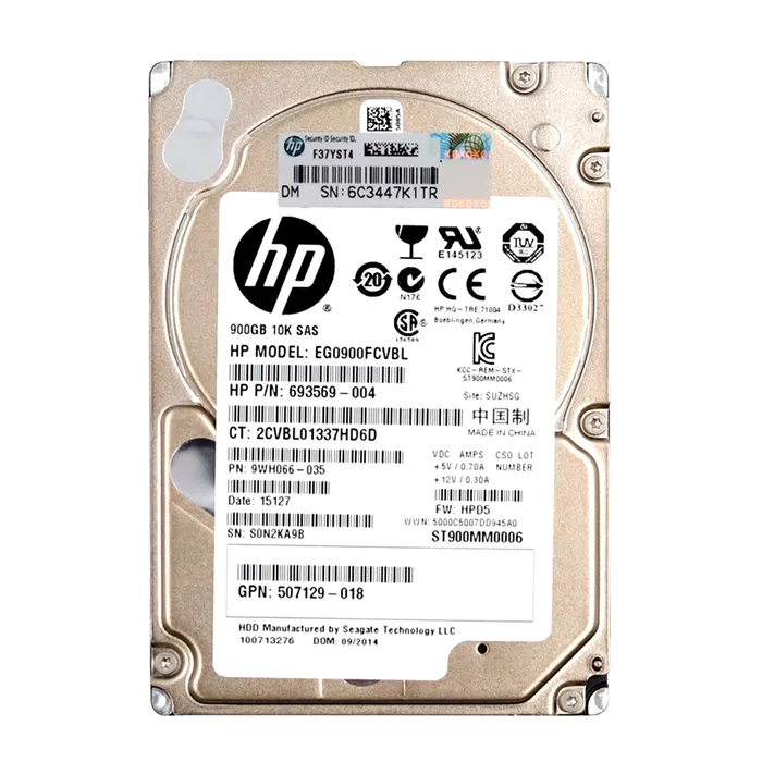 HP 693569-004 | 900GB 10000RPM SAS 6Gb/s Hot-Pluggable SFF 2.5-inch Enterprise Hard Drive for Gen8/9 ProLiant Server Refurbished - Hewlett-Packard (ou HP en abrégé) refurbished available on Gotodirect