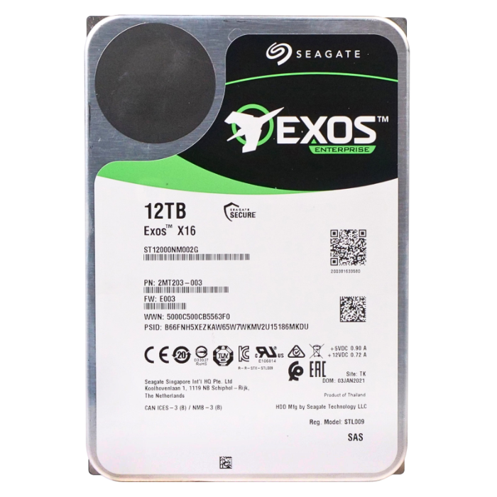 Seagate 2MT203-003 | Exos X16 12TB 7200RPM SAS 12Gb/s 512e/4kn 256MB Cache 3.5-Inch Hard Drive Refurbished - Seagate refurbished available on Gotodirect