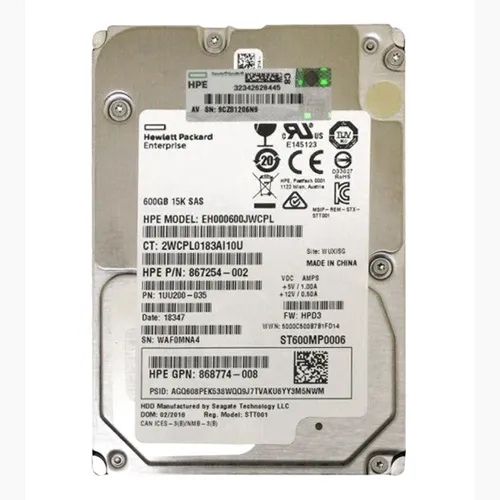 HP EH000600JWCPL | 600GB 15000RPM SAS 12GB/s Hot-Pluggable SFF 2.5-Inch Hard Drive for ProLiant Gen10/Gen10+/Gen11 Servers Refurbished - Hewlett-Packard (ou HP en abrégé) refurbished available on Gotodirect