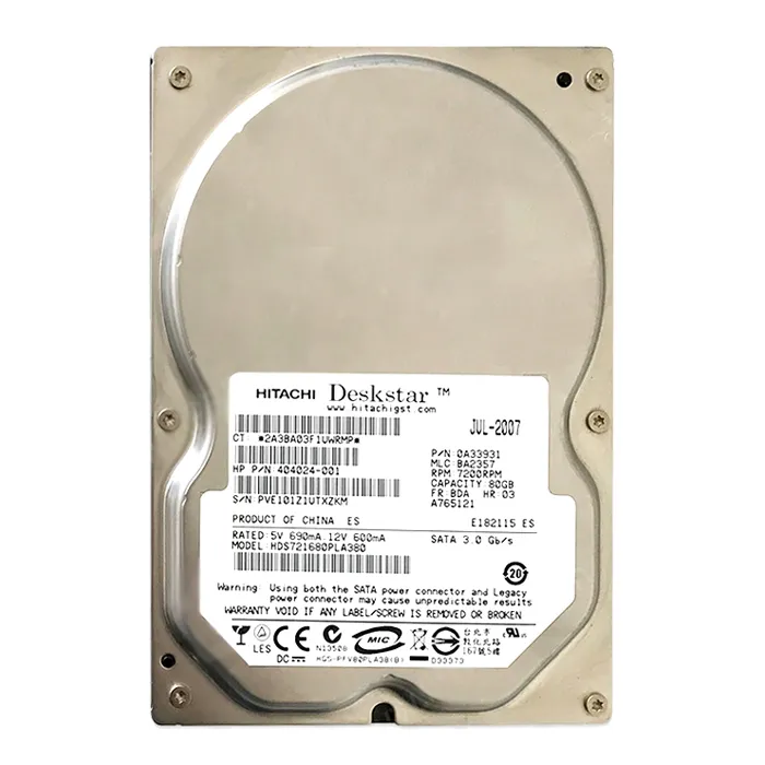Hitachi HDS721680PLA380 | Deskstar 7K160 Series 80GB 7200RPM SATA 3Gb/s 8MB Cache 3.5-inch Hard Drive Refurbished -  refurbished available on Gotodirect