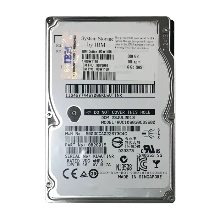 IBM 00W1156 | 300GB 10000RPM SAS 6Gb/s Hot-Swappable 2.5-Inch Hard Drive for DS3524 Refurbished -  refurbished available on Gotodirect