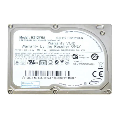 Samsung HS12YHA | Spinpoint N3 120GB 3600RPM IDE Ultra ATA/66 (ATA-5) 8MB Cache 1.8-Inch Hard Drive Refurbished - Samsung refurbished available on Gotodirect