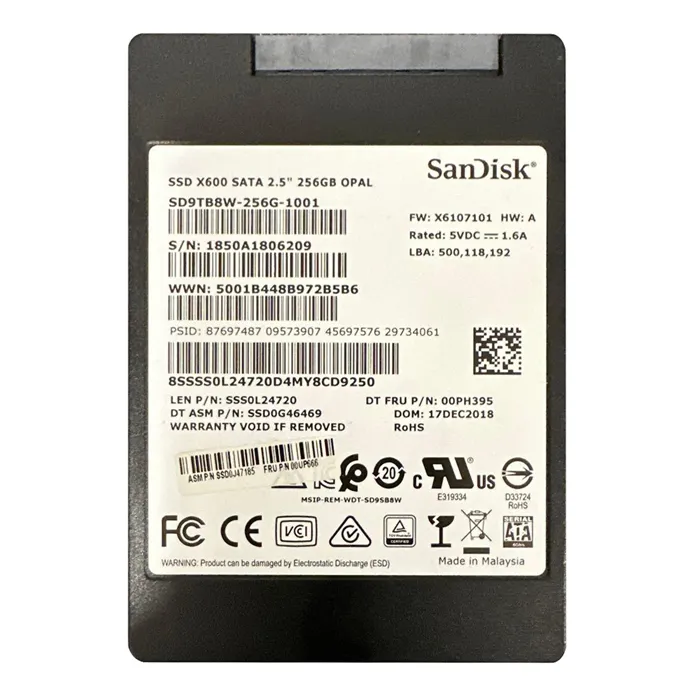 Lenovo 00UP666 | 256GB TLC SATA 6GB/s Opal 2.0 2.5-Inch Internal Solid State Drive Refurbished - Lenovo refurbished available on Gotodirect
