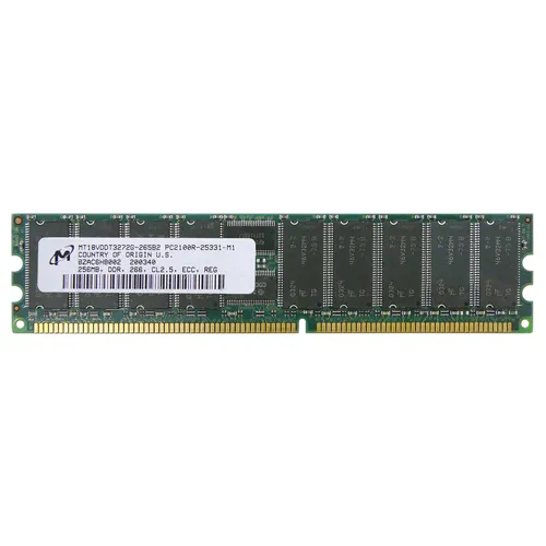 Buy Micron MT18VDDT3272G-265 | 256MB DDR-266MHz PC-2100 ECC Registered RDIMM CL2.5 1Rx4 2.5V 184-Pin Memory Module Refurbished - $75.00 Micron MT18VDDT3272G-265 | 256MB DDR-266MHz PC-2100 ECC Registered RDIMM CL2.5 1Rx4 2.5V 184-Pin Memory Module Refurbished - refurbished available on Gotodirect