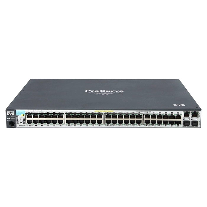 HP J9089-69001 | ProCurve 2610 Series 2610-48-PWR 48 x RJ-45 Ports 100/1000Base-T + 2 x Gigabit Ethernet SFP (mini-GBIC) + 2 x Gigabit Ethernet Layer 3 Managed 1U Rack-mountable Network Switch Refurbished - Hewlett-Packard (ou HP en abrégé) refurbished available on Gotodirect