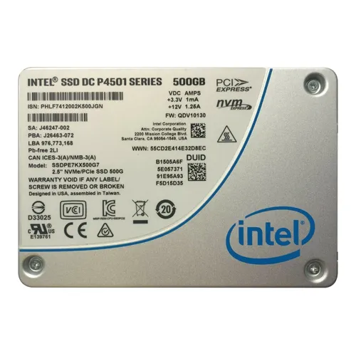 Intel SSDPE7KX500G701 | DC P4501 500GB Triple-Level Cell PCI Express 3.1 x4 NVMe U.2 2.5-Inch Solid State Drive Refurbished - Intel refurbished available on Gotodirect