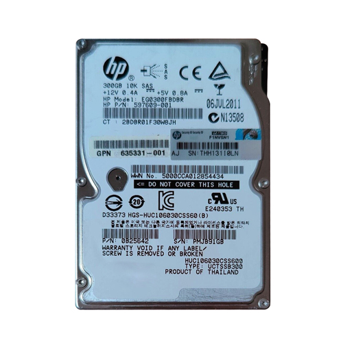 HP 635331-001 | 300GB 10000RPM SAS 6Gb/s Hot-Pluggable Dual Port 2.5-inch Hard Drive Refurbished - Hewlett-Packard (ou HP en abrégé) refurbished available on Gotodirect