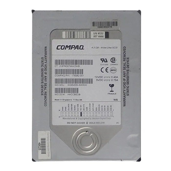 HP 179262-001 | 4GB 7200RPM Ultra Wide SCSI 3.5-Inch Hard Drive Refurbished - Hewlett-Packard (ou HP en abrégé) refurbished available on Gotodirect