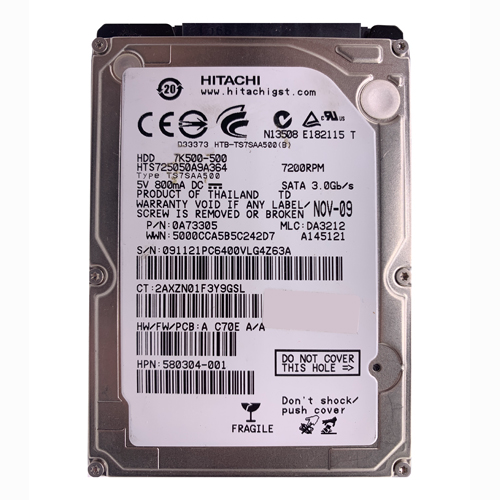 Buy HP 580304-001 | 500GB 7200RPM SATA 3Gb/s 2.5-inch Hard Drive Refurbished - $218.33 HP 580304-001 | 500GB 7200RPM SATA 3Gb/s 2.5-inch Hard Drive Refurbished - Hewlett-Packard (ou HP en abrégé) refurbished available on Gotodirect