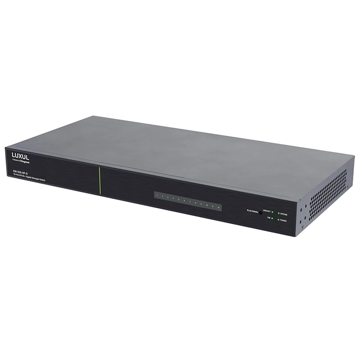 Luxul SW-505-8P-R | 8 PoE+ and 2 RJ45 + 2 SFP Ports - Gigabit L2/L3 Managed Switch Refurbished -  refurbished available on Gotodirect