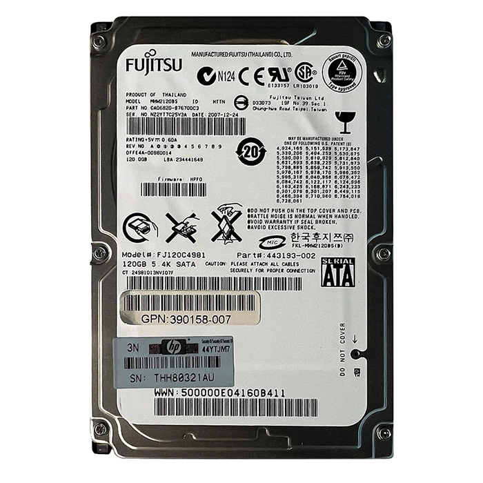 HP 443193-002 | 120GB 5400RPM SATA 1.5Gb/s Hot-Pluggable SFF 2.5-inch Hard Drive for Gen1/7 ProLiant Server/Storage Array Refurbished - Hewlett-Packard (ou HP en abrégé) refurbished available on Gotodirect