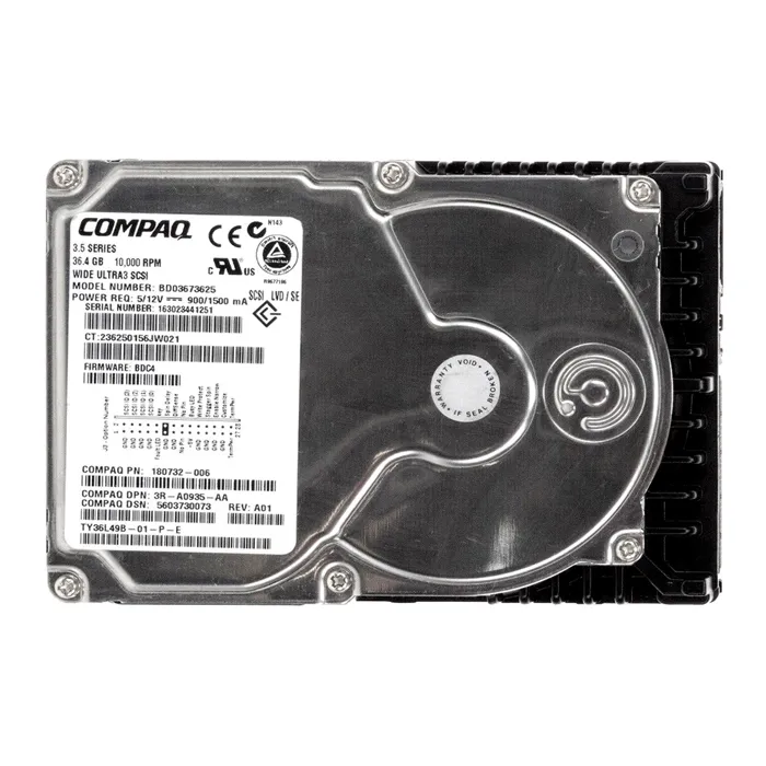 HP 180732-006 | 36.4GB 10000RPM Ultra-160 SCSI non Hot-Plug (LVD) 68-Pin 3.5-Inch Hard Drive Refurbished - Hewlett-Packard (ou HP en abrégé) refurbished available on Gotodirect