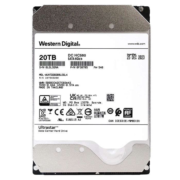 Buy Western Digital 0F38785 | Ultrastar DC HC560 20TB 3.5-inch 6GB/s SATA 7200RPM 512MB Cache 512e/4Kn SE Data Center Hard Drive Refurbished - $1354.59 Western Digital 0F38785 | Ultrastar DC HC560 20TB 3.5-inch 6GB/s SATA 7200RPM 512MB Cache 512e/4Kn SE Data Center Hard Drive Refurbished - Western Digital refurbished available on Gotodirect