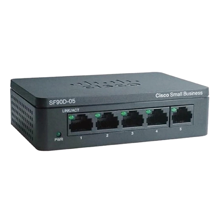 Cisco SF90D-05 | 90 Series 5 x Ports 10/100Base-T Unmanaged Fast Ethernet Network Switch Refurbished - Cisco Systems Inc. refurbished available on Gotodirect