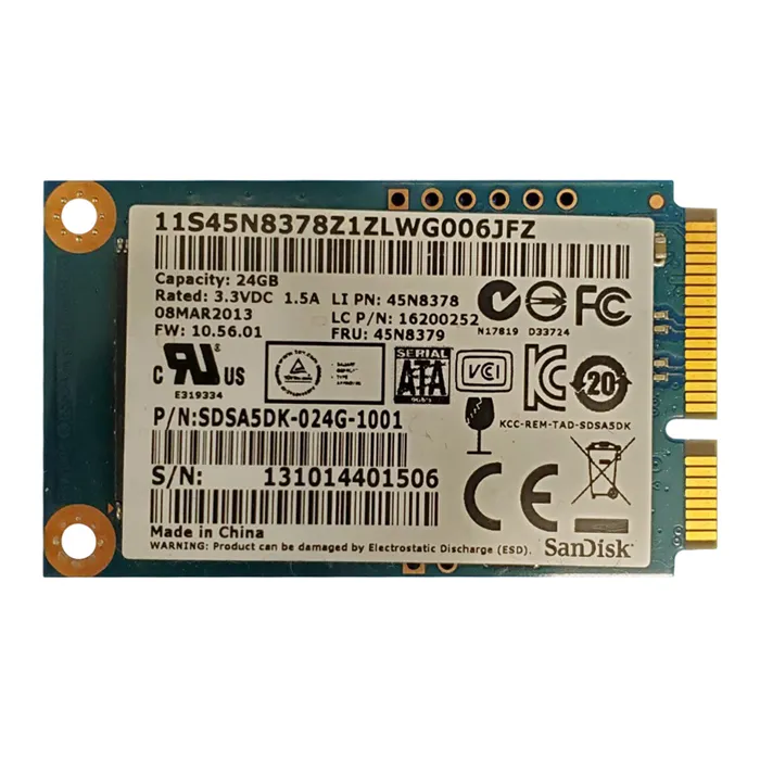 Lenovo 45N8378 | 24GB Multi-Level Cell SATA 6Gb/s mSATA Solid State Drive Refurbished - Lenovo refurbished available on Gotodirect