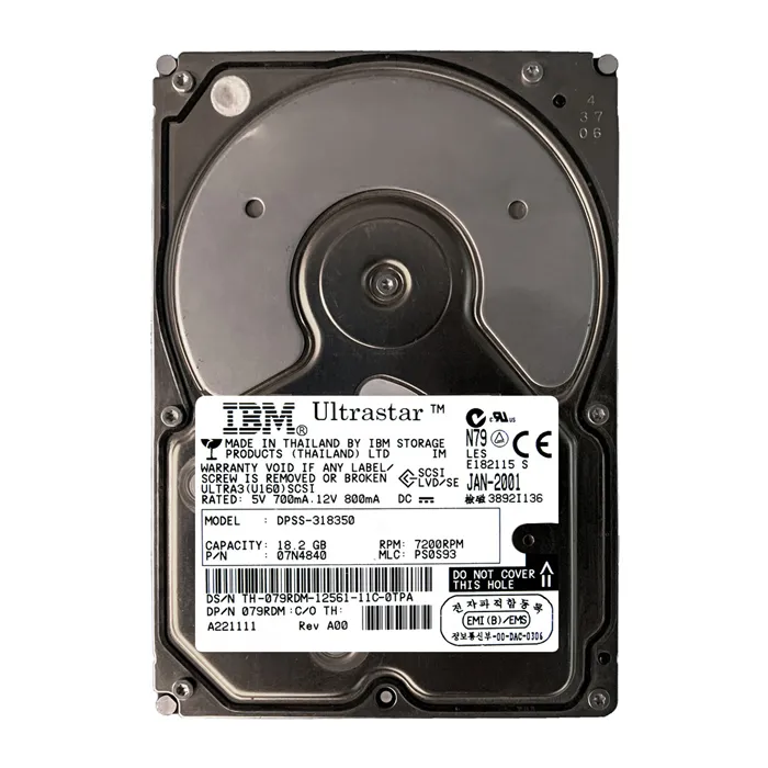 IBM 07N4840 | Ultrastar 36LP 18.3GB 7200RPM Ultra160 SCSI 80-Pin 4MB Cache 3.5-Inch Hard Drive Refurbished -  refurbished available on Gotodirect