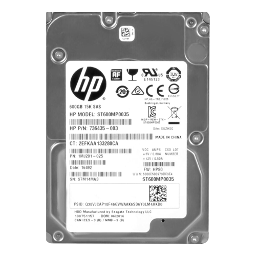 Buy HP 736435-003 | 600GB 15000RPM SAS 6Gb/s SFF 2.5-inch Hard Drive Refurbished - $197.11 HP 736435-003 | 600GB 15000RPM SAS 6Gb/s SFF 2.5-inch Hard Drive Refurbished - Hewlett-Packard (ou HP en abrégé) refurbished available on Gotodirect