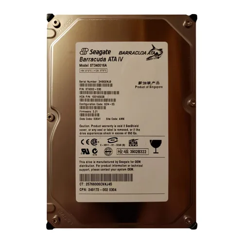 HP 249172-002 | 40GB 7200RPM IDE/ATA 8MB Cache 3.5-Inch Hard Drive Refurbished - Hewlett-Packard (ou HP en abrégé) refurbished available on Gotodirect