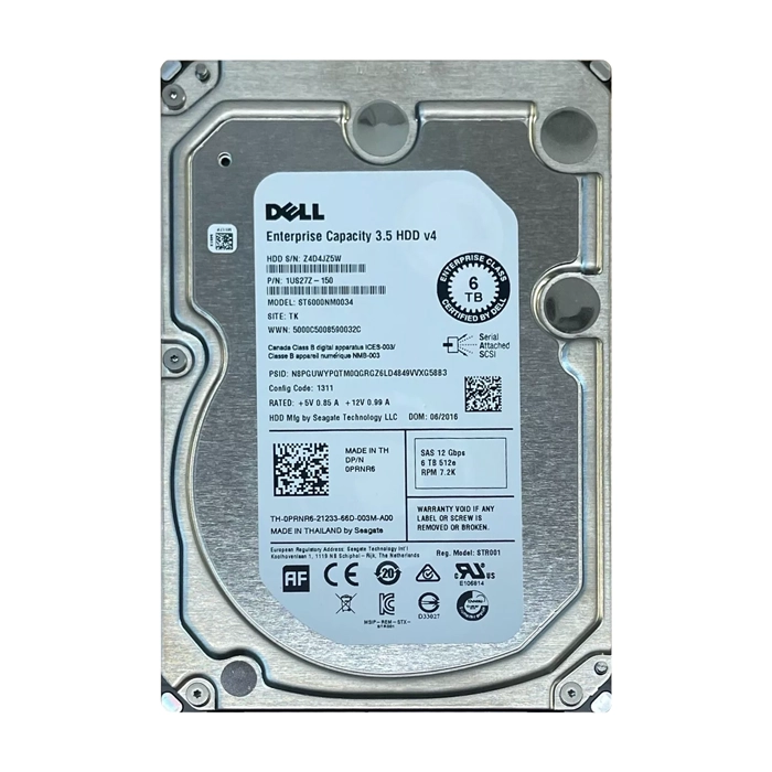 Dell 0PRNR6 | 6TB 7200RPM SAS 12Gb/s Hot-Pluggable (512e) 3.5-Inch Nearline Hard Drive for PowerEdge Server & PowerVault Storage Array Refurbished - Dell refurbished available on Gotodirect