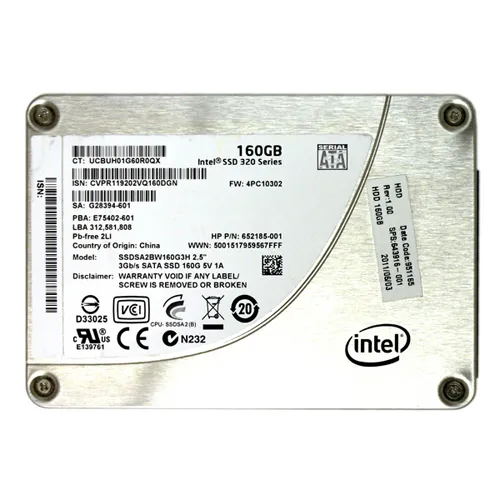 Intel SSDSA2BW160G3H | 320 160GB Multi-Level Cell SATA 3Gb/s 2.5-Inch Solid State Drive Refurbished - Intel refurbished available on Gotodirect