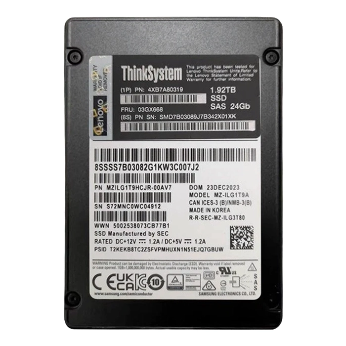 Lenovo 4XB7A80319 | 1.92TB SAS 24Gb/s Read Intensive Hot-Swappable 2.5-Inch Solid State Drive for ThinkSystem Refurbished - Lenovo refurbished available on Gotodirect