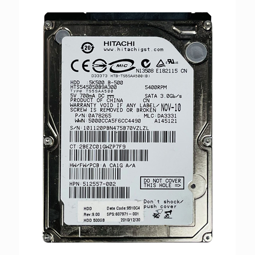 Buy HP 607971-001 | 500GB 7200RPM SATA 3Gb/s 16MB Cache 2.5-inch Hard Drive Refurbished - $251.10 HP 607971-001 | 500GB 7200RPM SATA 3Gb/s 16MB Cache 2.5-inch Hard Drive Refurbished - Hewlett-Packard (ou HP en abrégé) refurbished available on Gotodirect