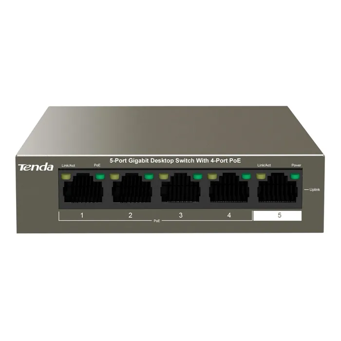 Tenda TEG1105P-4-63W | 5-Port Gigabit Desktop Switch with 4-Port PoE Refurbished - Tenda refurbished available on Gotodirect