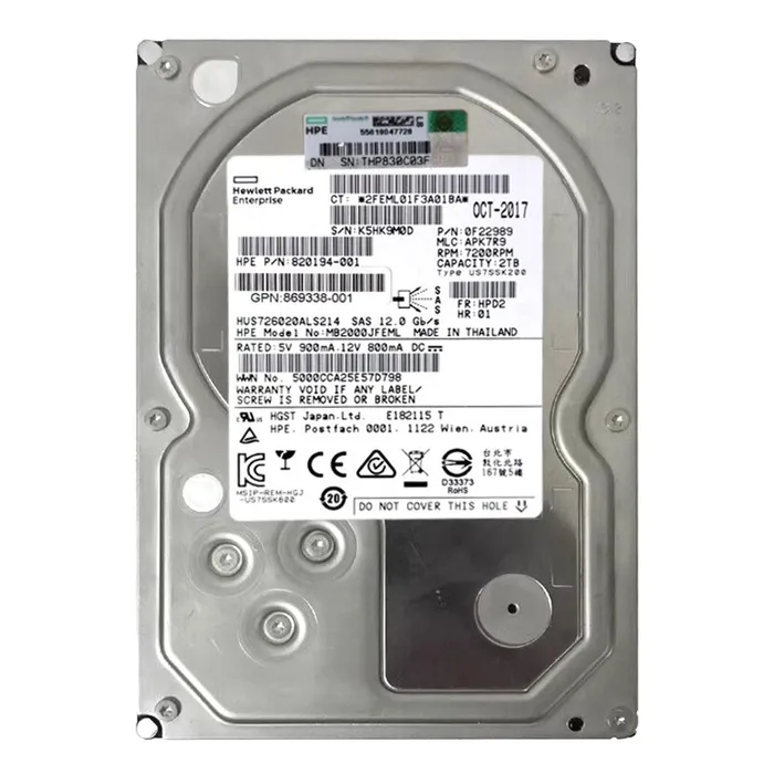 HP MB2000JFEML | 2TB 7200RPM SAS 6Gb/s Hot-Pluggable 3.5-Inch Midline Hard Drive for ProLiant Servers Refurbished - Hewlett-Packard (ou HP en abrégé) refurbished available on Gotodirect
