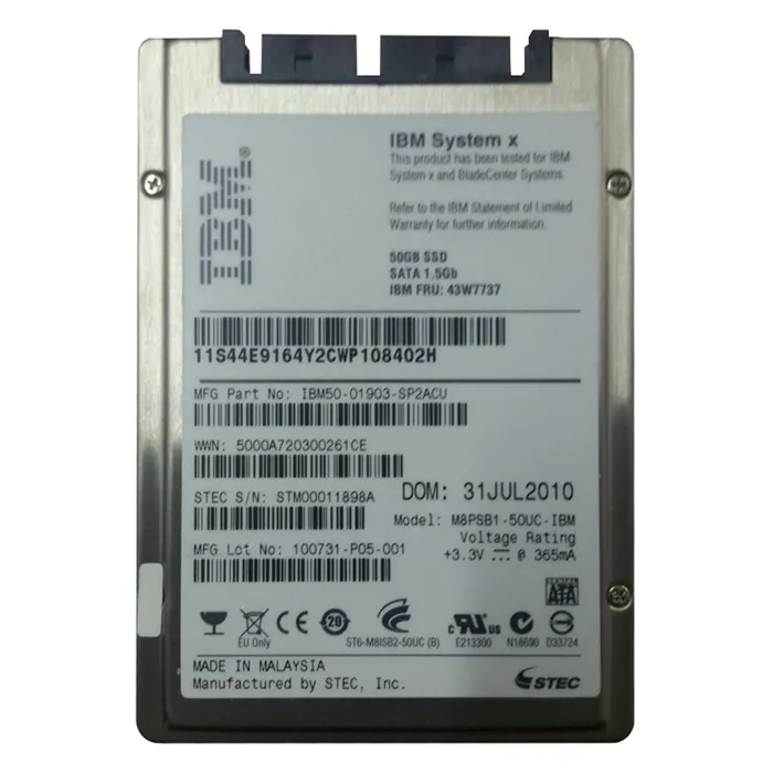 Buy IBM 43W7737 | 50GB Single-Level Cell SATA 1.5Gb/s 1.8-Inch Solid State Drive Refurbished - $171.76 IBM 43W7737 | 50GB Single-Level Cell SATA 1.5Gb/s 1.8-Inch Solid State Drive Refurbished - refurbished available on Gotodirect