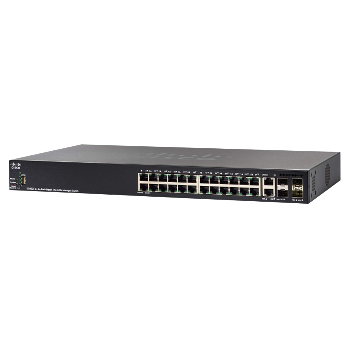 Cisco SG350X-24-K9 | Small Business 350X Series SG350X-24P 24 x Ports 10/100/1000Base-T + 2 x Ports 10GBase-T Combo SFP+ + 2 x Ports SFP+ Stackable Rack-mountable Layer 3 Managed Gigabit Ethernet Network Switch Refurbished - Cisco Systems Inc. refurbished available on Gotodirect