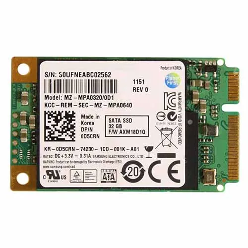 Dell D5CRN | 32GB Multi-Level Cell SATA mSATA Solid State Drive Refurbished - Dell refurbished available on Gotodirect