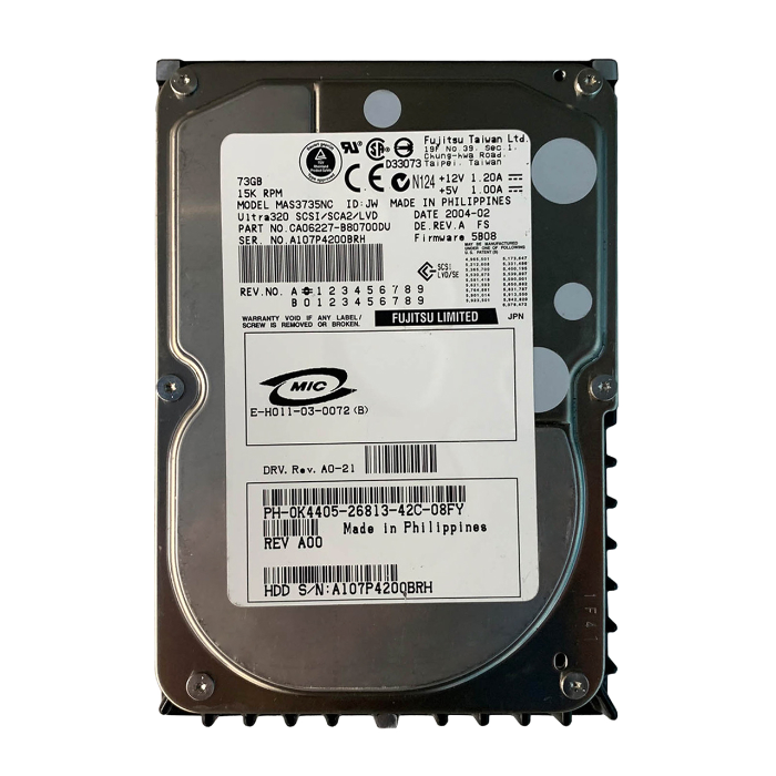 Fujitsu CA06227-B80700DU | 73GB 15000RPM Ultra320 SCSI 80-Pin Hot-Swappable 8MB Cache 3.5-Inch Hard Drive Refurbished - Fujitsu refurbished available on Gotodirect