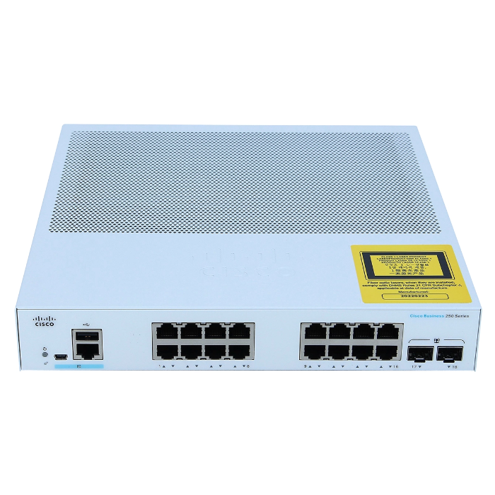 Cisco CBS250-16T-2G-NA | Business 250 CBS250-16P-2G 16 x Ports PoE+ 10/100/1000Base-T + 2 SFP Ports Layer 2 Managed Rack-mountable Gigabit Ethernet Network Switch Refurbished - Cisco Systems Inc. refurbished available on Gotodirect
