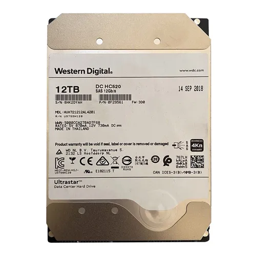 HGST HUH721212AL4201 | Ultrastar DC HC520 Series 12TB 7200RPM SAS 12Gb/s 256MB Cache (SED) 3.5-Inch Hard Drive Refurbished - HGST (a subsidiary of Western Digital) refurbished available on Gotodirect