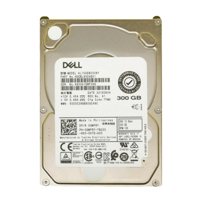 Dell 0GWFRY | 300GB 10000RPM SAS 12Gb/s Hot-Pluggable 128MB Cache 2.5-Inch Hard Drive for PowerEdge Server & PowerVault Storage Array Refurbished - Dell refurbished available on Gotodirect