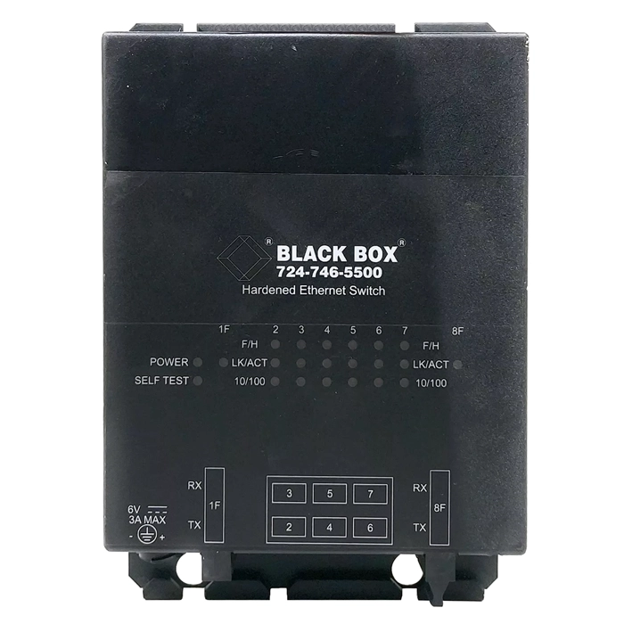 Black Box LB9901A | AC-Powered Hardened Ethernet Switch 6x 10/100Base-TX LAN 2x 100Base-FX Refurbished -  refurbished available on Gotodirect