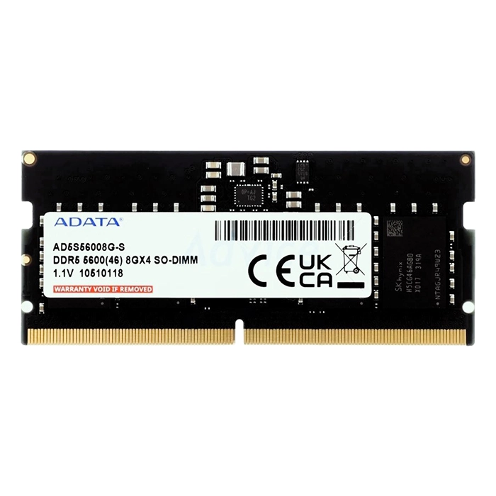 Adata AD5S56008G-S | 8GB DDR5-5600MHz PC5-44800 Non-ECC Unbuffered SODIMM CL46 1Rx16 1.1V 262-Pin  Memory Module Refurbished - ADATA refurbished available on Gotodirect