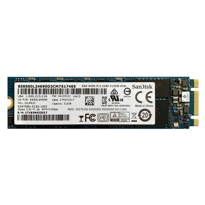 Lenovo 00UP620 | 512GB Triple-Level Cell SATA 6Gb/s M.2 2280 Solid State Drive Refurbished - Lenovo refurbished available on Gotodirect